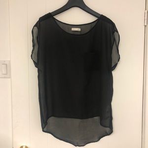 Garage High Low Sheer Top
